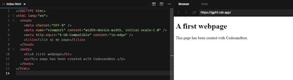 Using Codesandbox As A Basic Html Css Editor Vanslooten Com