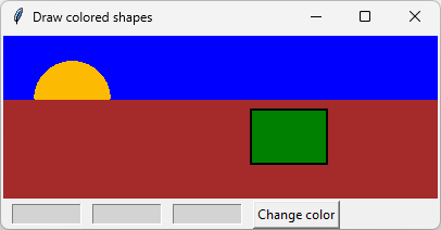 UI of Python app drawing shapes